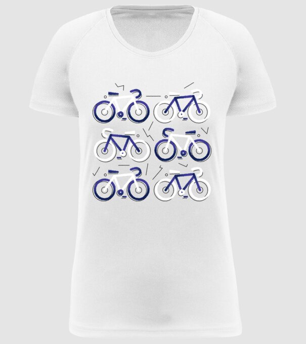 Ciclism model alb pe tricou