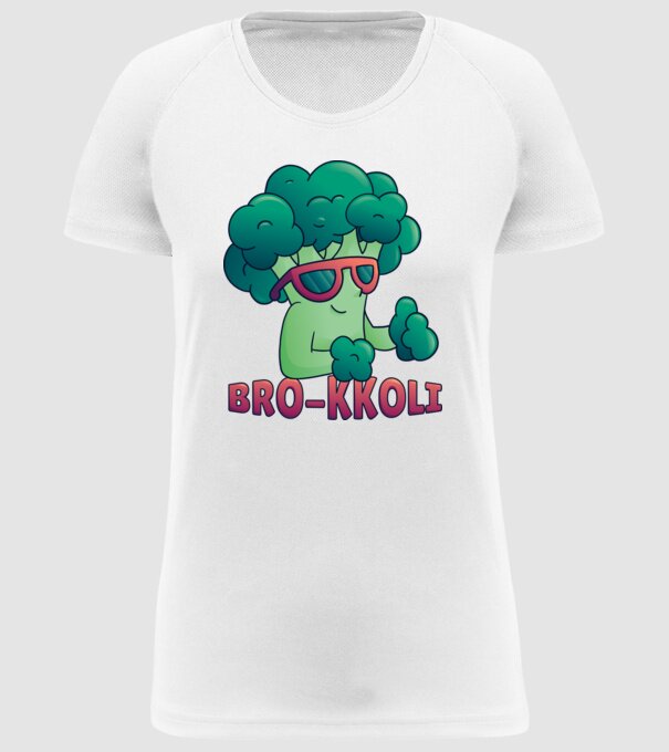 Broccoli model alb pe tricou