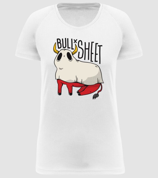 Bull sheet model alb pe tricou