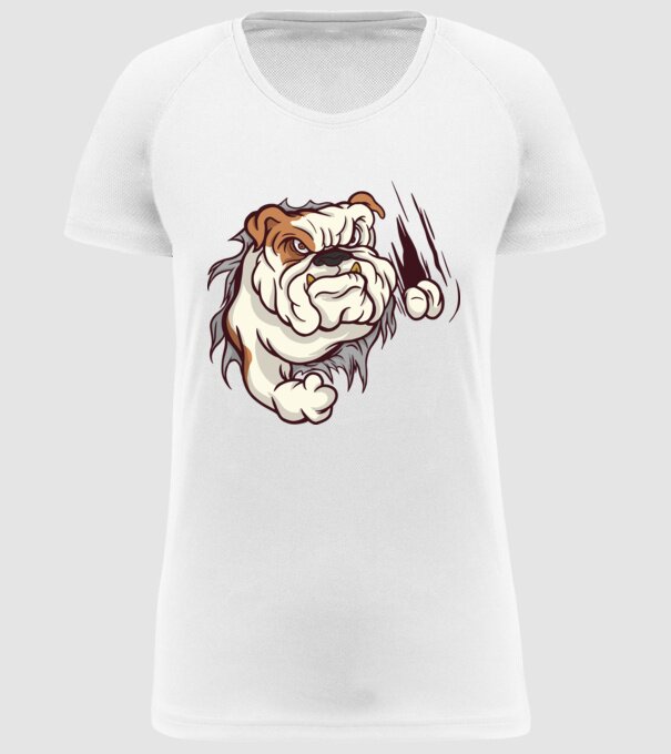 Bulldog model alb pe tricou
