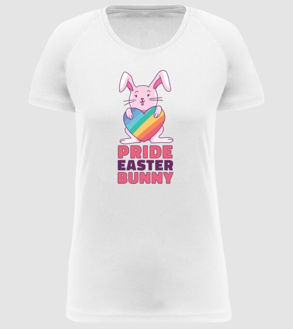 Iepurașul de Paște mândru model alb pe tricou