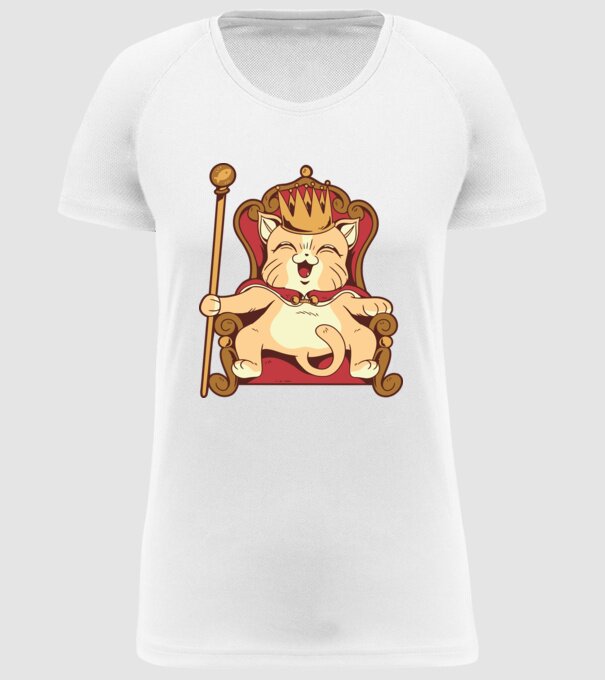 Cat King Pisică rege model alb pe tricou