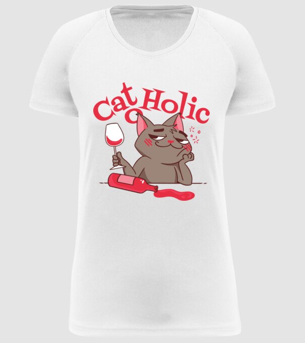 Catoholic - iubitor de pisici model alb pe tricou