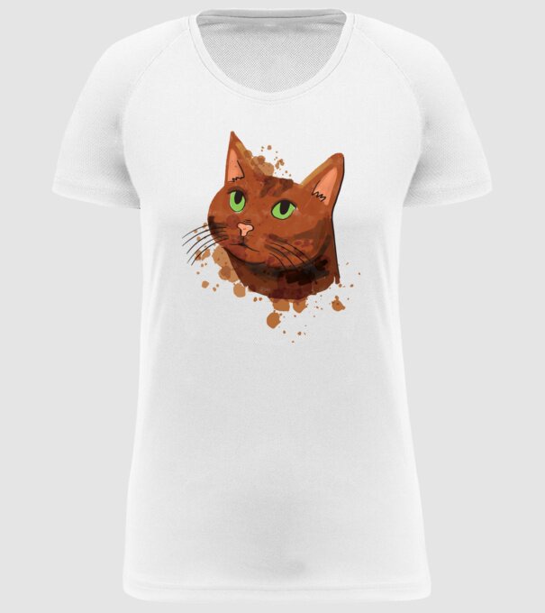 Cap pisică model alb pe tricou