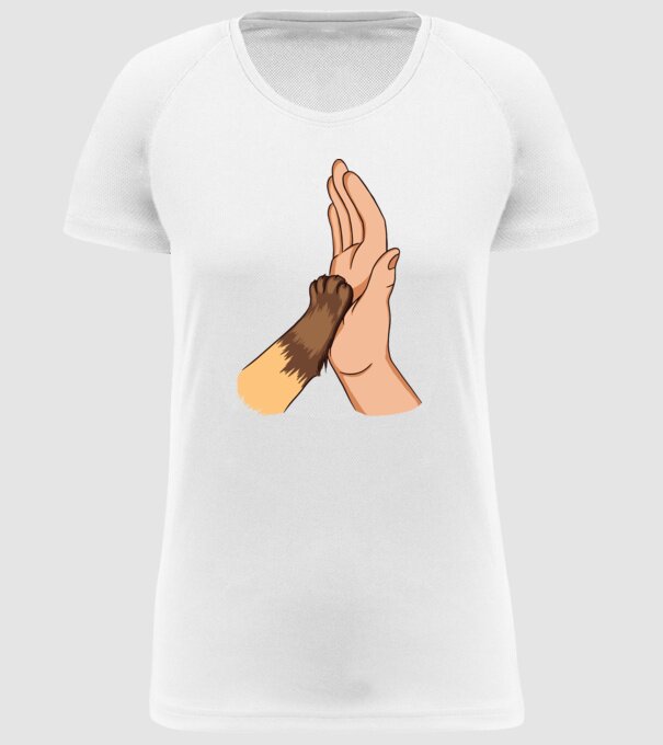 Labă de Pisică model alb pe tricou