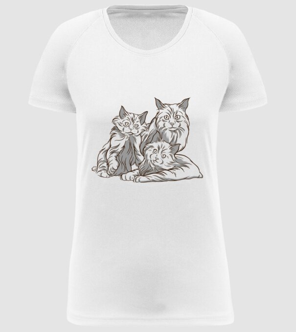 Pisicuțe model alb pe tricou