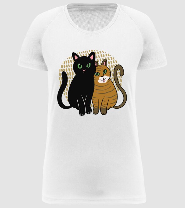 Pisicuțe ghemuite model alb pe tricou