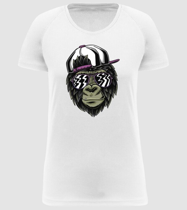 Cool Monkey model alb pe tricou