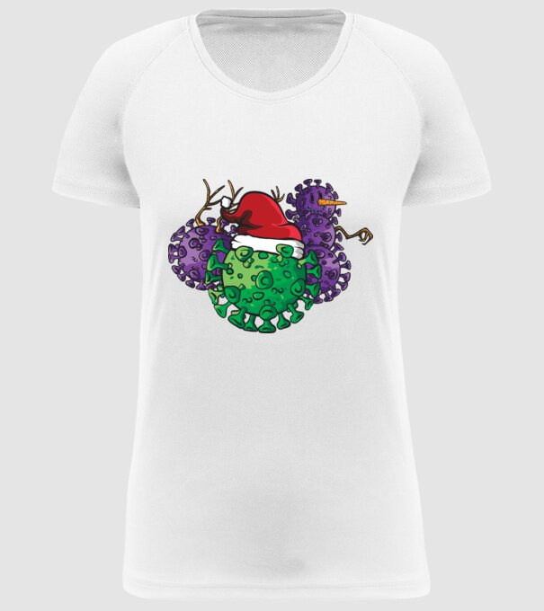 Christmas Covid model alb pe tricou