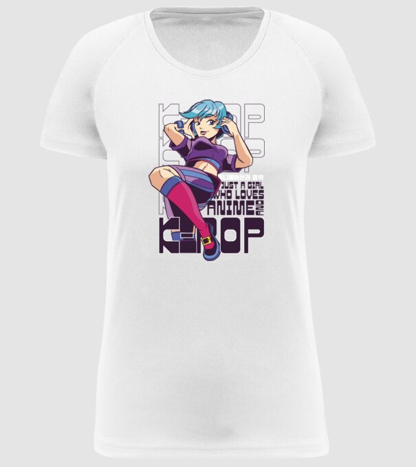 Doar o fată căreia îi place Anime și K-Pop model alb pe tricou
