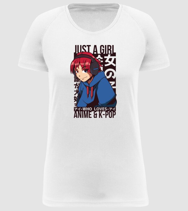 Doar o fată căreia îi place Anime și K-Pop model alb pe tricou