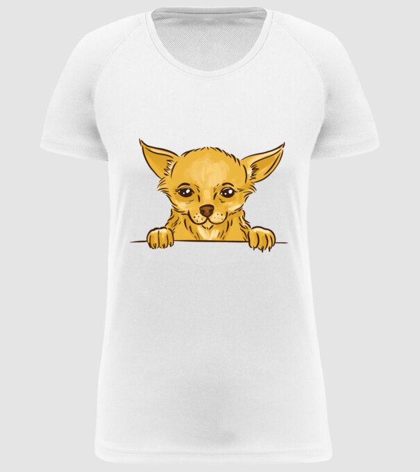 Cap de Chihuahua model alb pe tricou