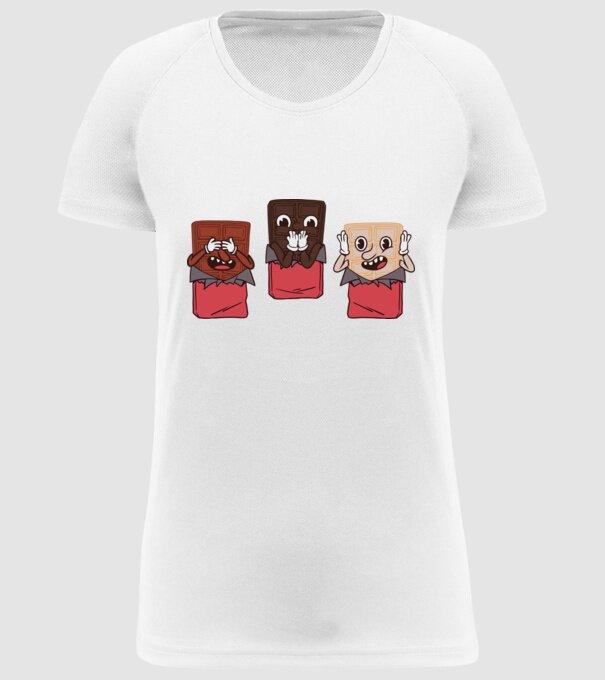 Trio de ciocolată model alb pe tricou