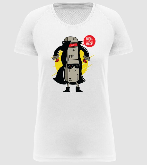 Ctrl Z Terminator Parodie model alb pe tricou