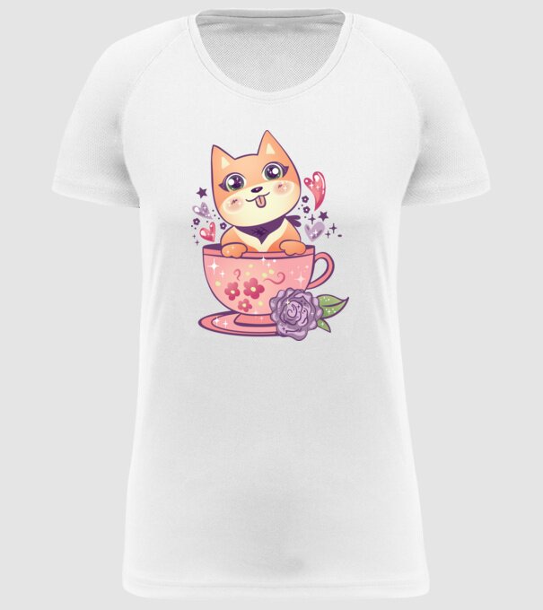 Câine drăguț Anime model alb pe tricou