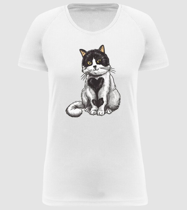 Pisicuță drăguță model alb pe tricou