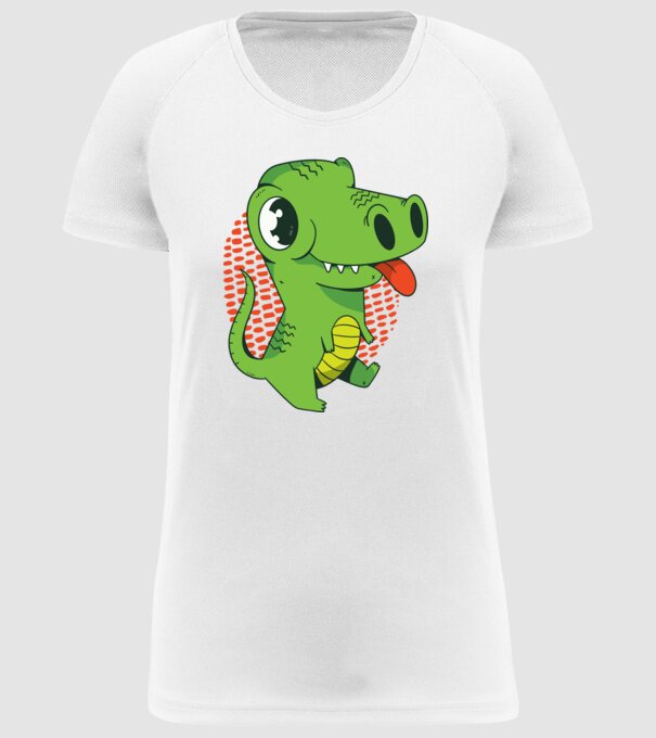 Dinozaur drăguț model alb pe tricou
