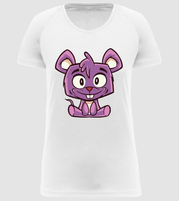 Șoarece drăguț model alb pe tricou