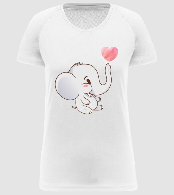 Elefant drăguț model alb pe tricou