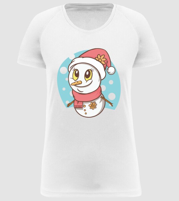 Om de zăpadă drăguț model alb pe tricou