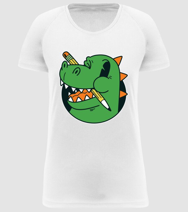 Elev Dinozaur drăguț model alb pe tricou