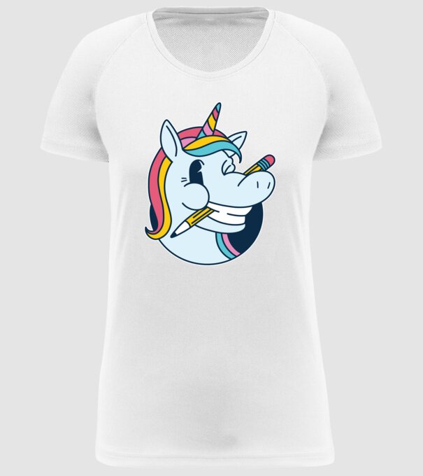 Elev Unicorn drăguț model alb pe tricou