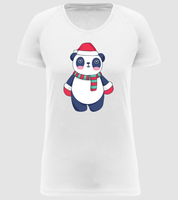 Panda drăguț de Crăciun model alb pe tricou