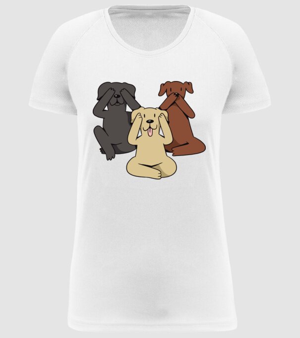 Câini drăguți model alb pe tricou