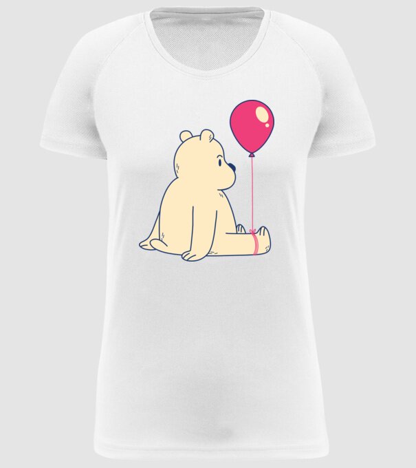 Teddy Drăguț cu Balon model alb pe tricou