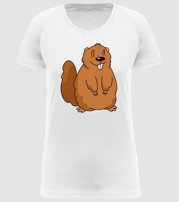 Marmotă drăguță model alb pe tricou