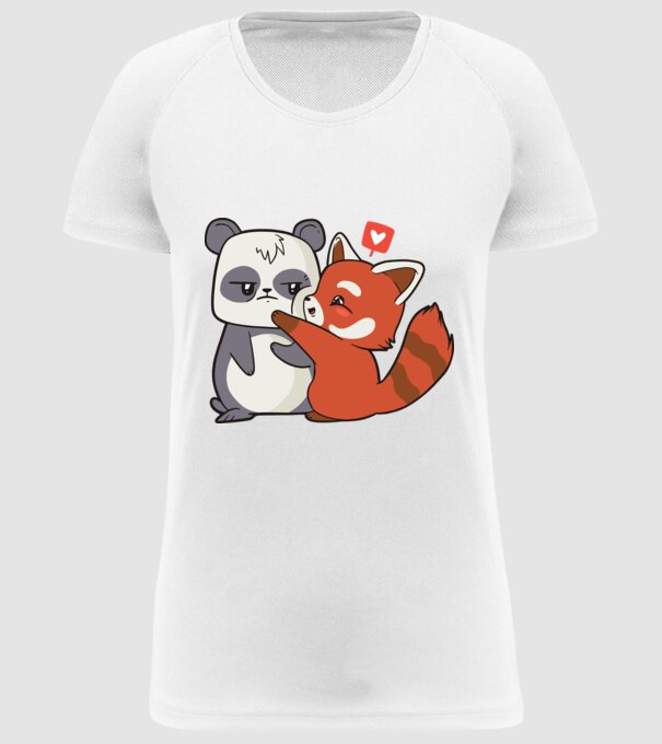 Panda drăguț Dragoste model alb pe tricou