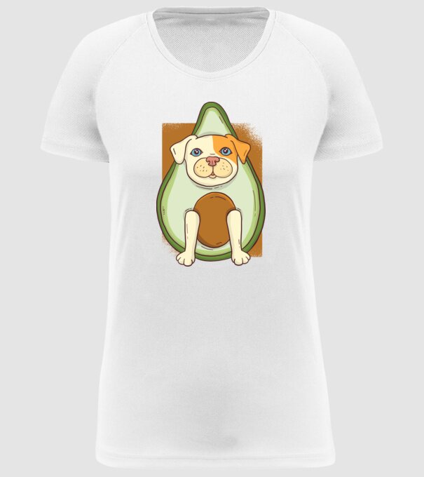 Pitbull Drăguț Avocado model alb pe tricou