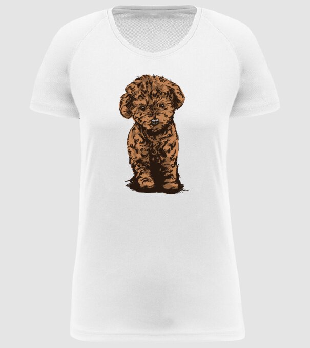 Pudel Drăguț model alb pe tricou