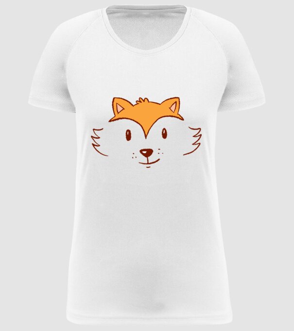 Cap de vulpe drăguț model alb pe tricou