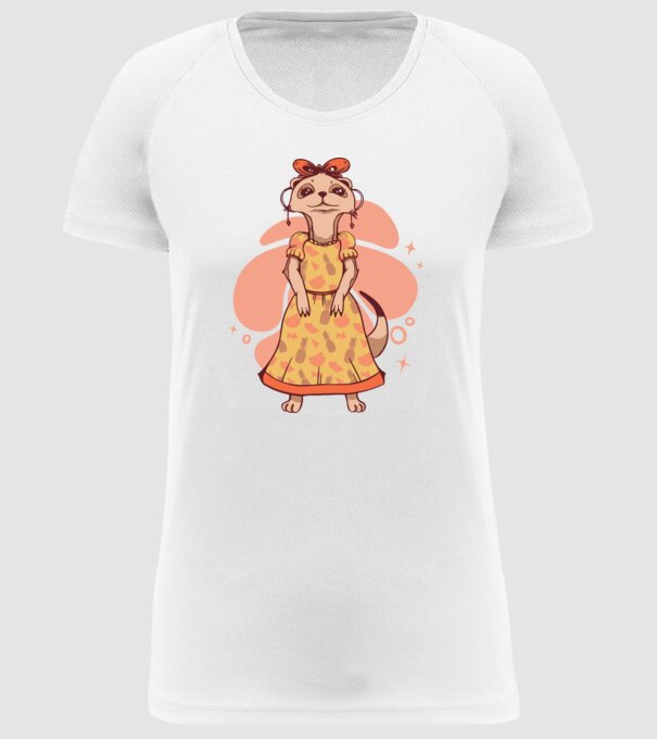Suricată drăguță model alb pe tricou