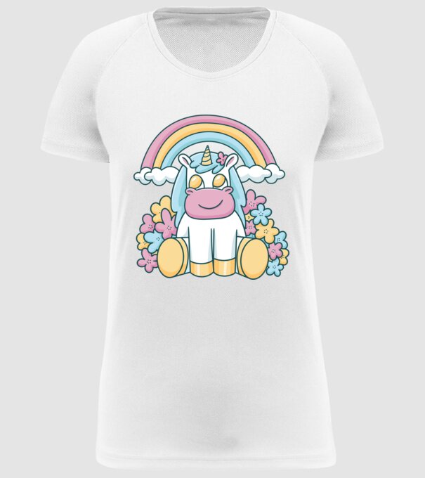 Unicorn drăguț model alb pe tricou
