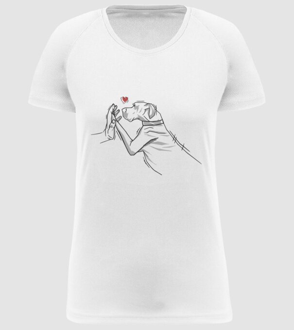 Dog danez bate palma model alb pe tricou
