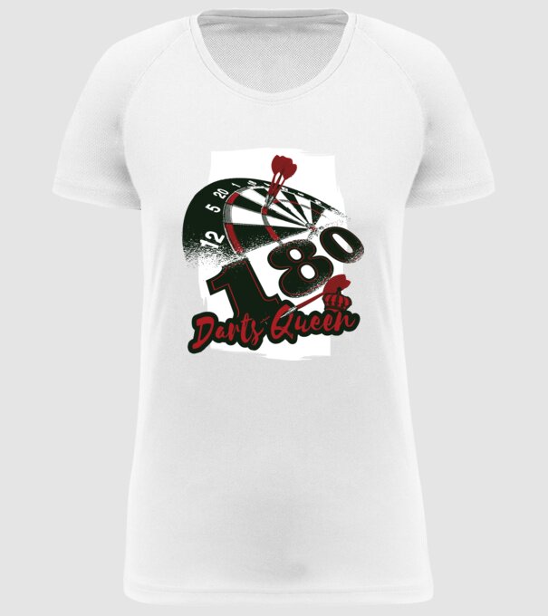 Regina Darts model alb pe tricou