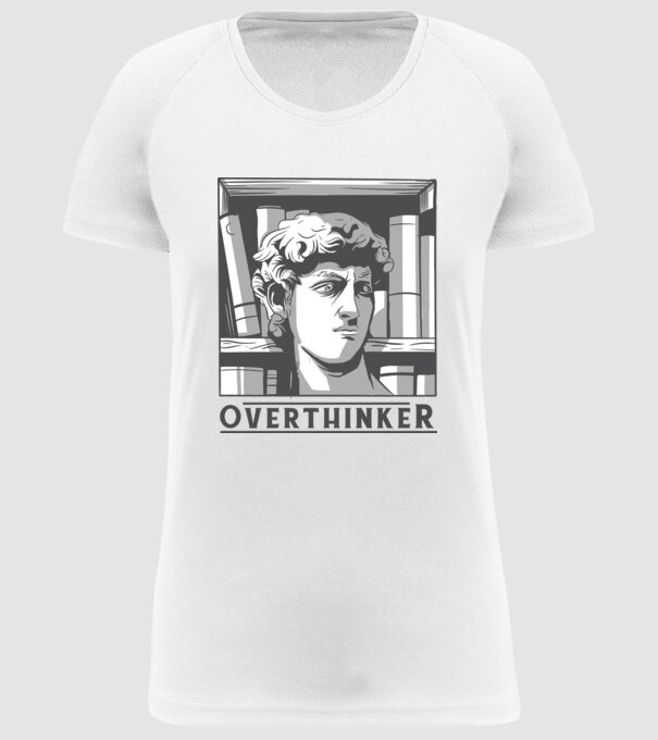 Statuia lui David model alb pe tricou