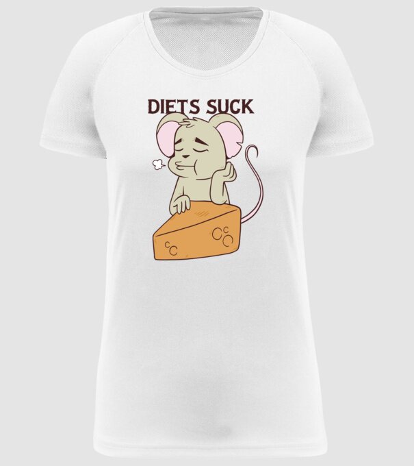 Șoricel diet model alb pe tricou