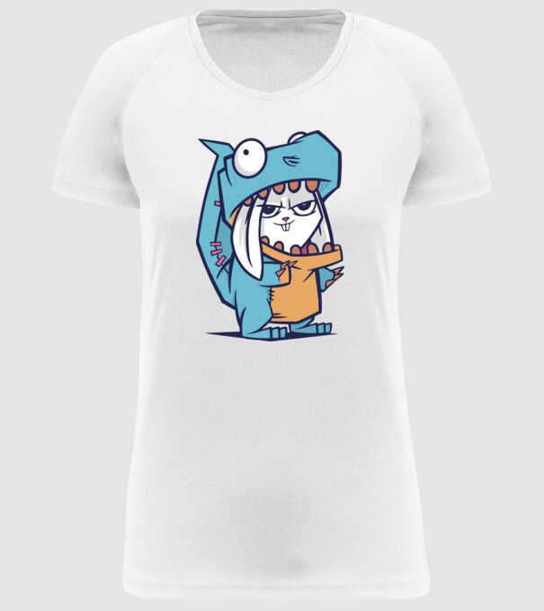 Costum de dinozaur model alb pe tricou