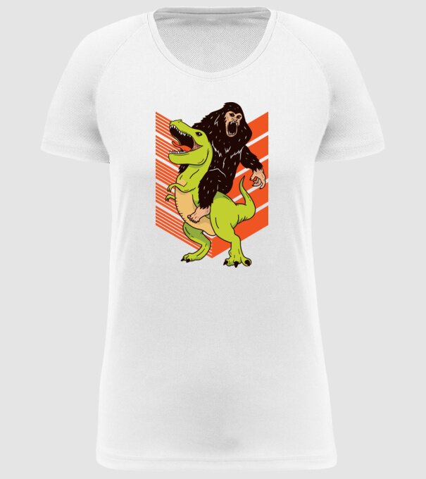 Dinozaur Yeti model alb pe tricou