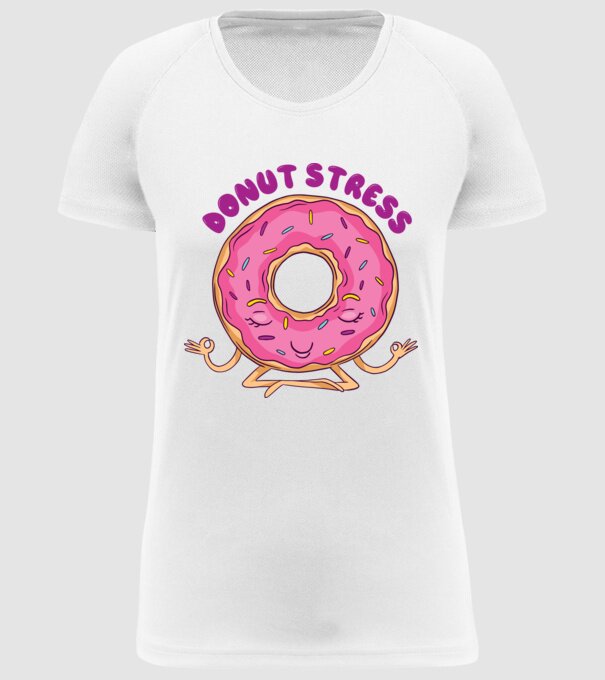 Donut Stress Gogoașă model alb pe tricou