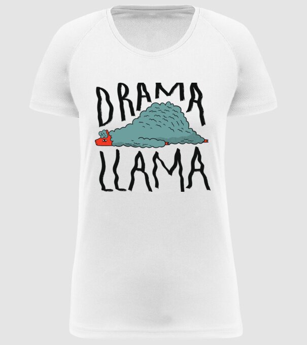 Dramă Lama model alb pe tricou