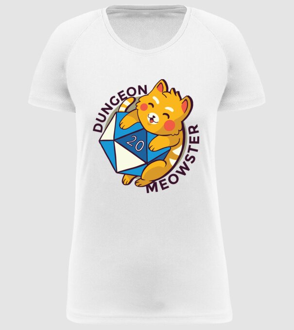 Dungeon Meowster joc de rol RPG tricou cu pisică model alb pe tricou