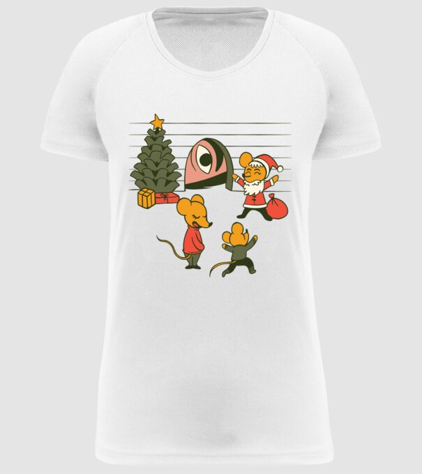 Crăciun Șoarece model alb pe tricou