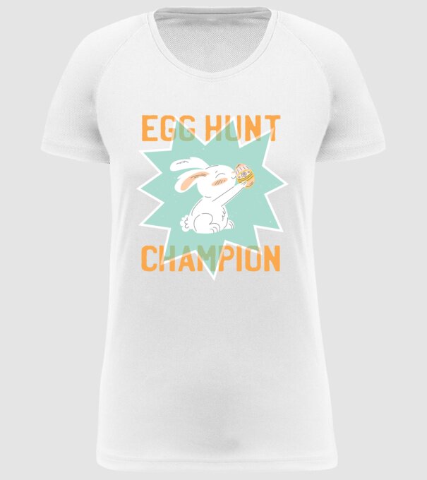 Egg Hunt Champion Campion la vânătoare de ouă model alb pe tricou