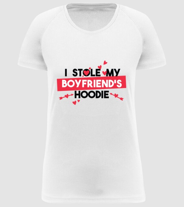 'Am furat puloverul prietenului meu pulover amuzant pentru Valentine''s Day' model alb pe tricou