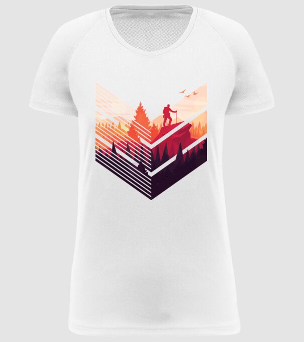 drumeții în pădure stil modern model alb pe tricou