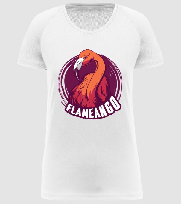 Flamingo model alb pe tricou
